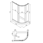 Душевой уголок Коралл 120*80 А Левый