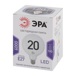 Лампочка светодиодная ЭРА STD LED G120-20W-6000K-E27 E27 / Е27 20Вт шар холодный дневной свет | Лампы cветодиодные Шар (G/P)