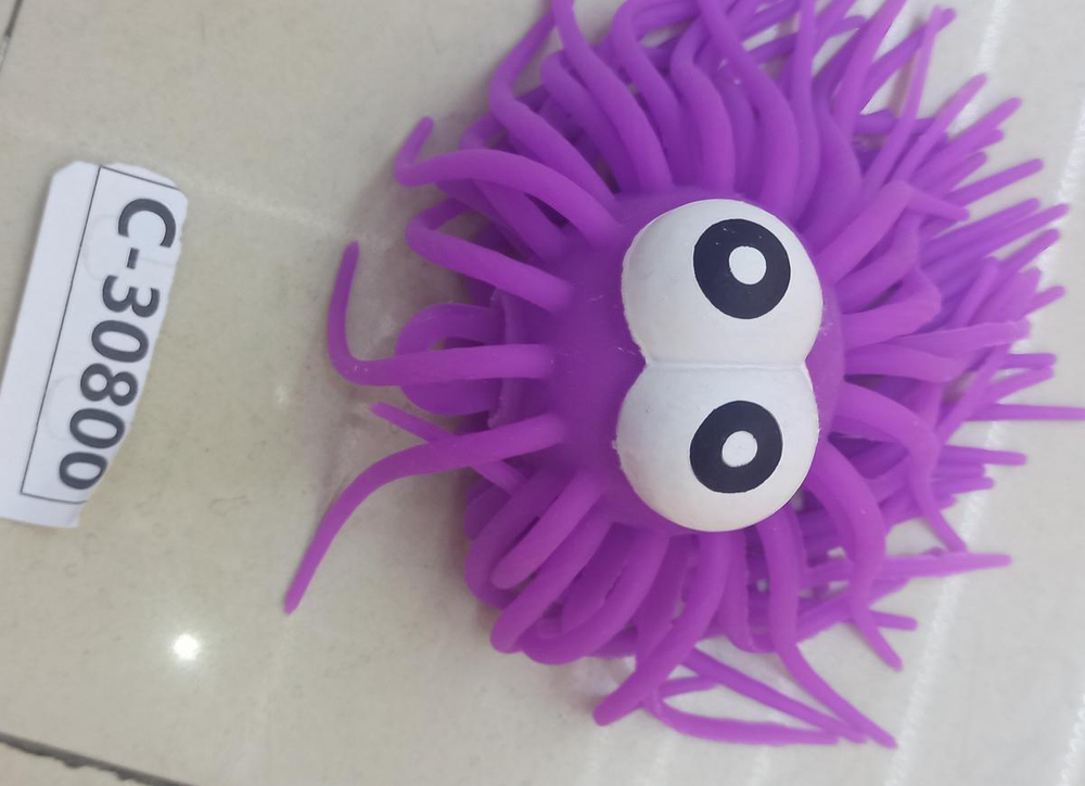 Мякиш паук волосатик со светом д-18см, 4 цвета микса, с-30800