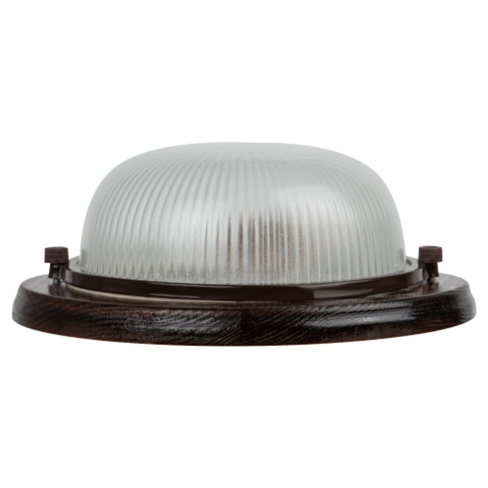 Светильник ЭРА НБО 03-60-021 Кантри дерево/стекло IP54 E27 max 60Вт D220 круг орех | Светильники ЖКХ IP54