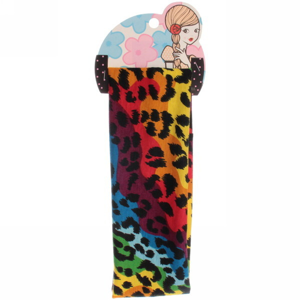 Повязка на голову «Britney Room», принт крупный леопард, микс 6 цветов, 20*7см