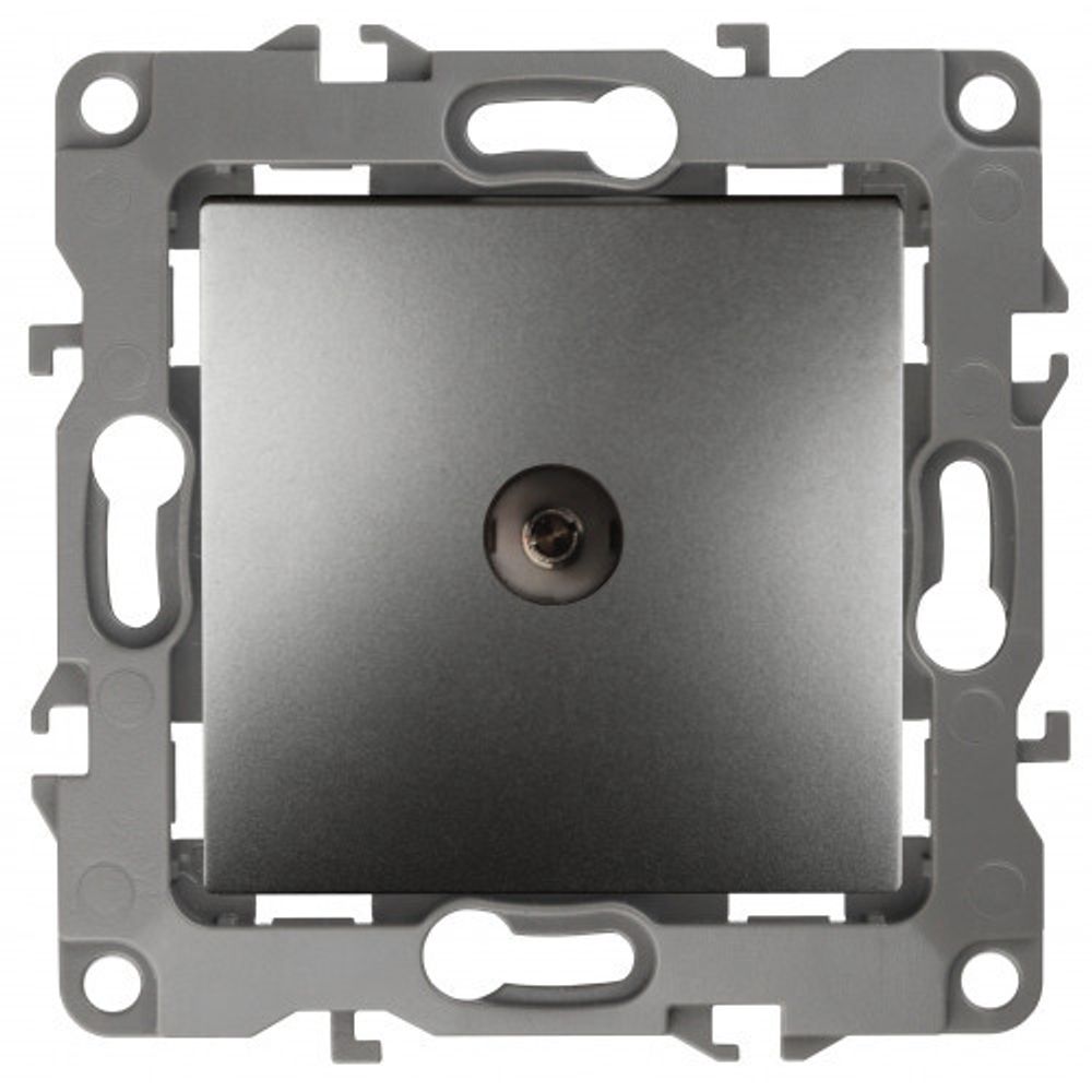 12-3102-12 ЭРА Розетка TV проходная, IP20, Эра12, графит