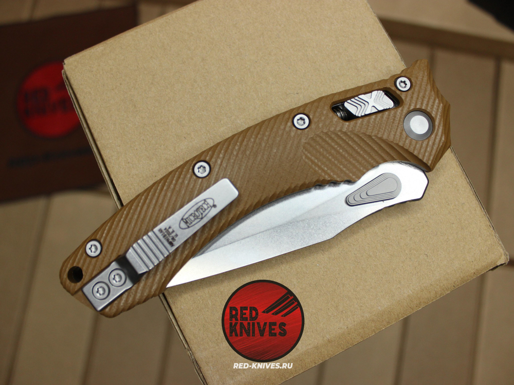 Нож Microtech Amphibian G10 - песочная рукоять G10, клинок стоунвош RK/459