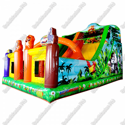 Коммерческий надувной батут "Непроходимые джунгли" 7.5*5*6 м