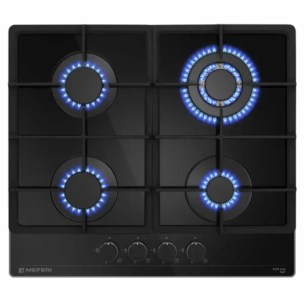 Газовая варочная панель MEFERI MGH604BK GLASS POWER