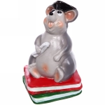 Копилка из гипса «Крыс ученый» 28см серый