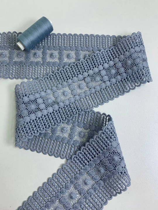 тесьма плетеная, серый светлый, 7,5см AF9189