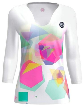 Женская теннисная футболка (dł. Рукава) Bidi Badu Kaleido V-Neck - белый