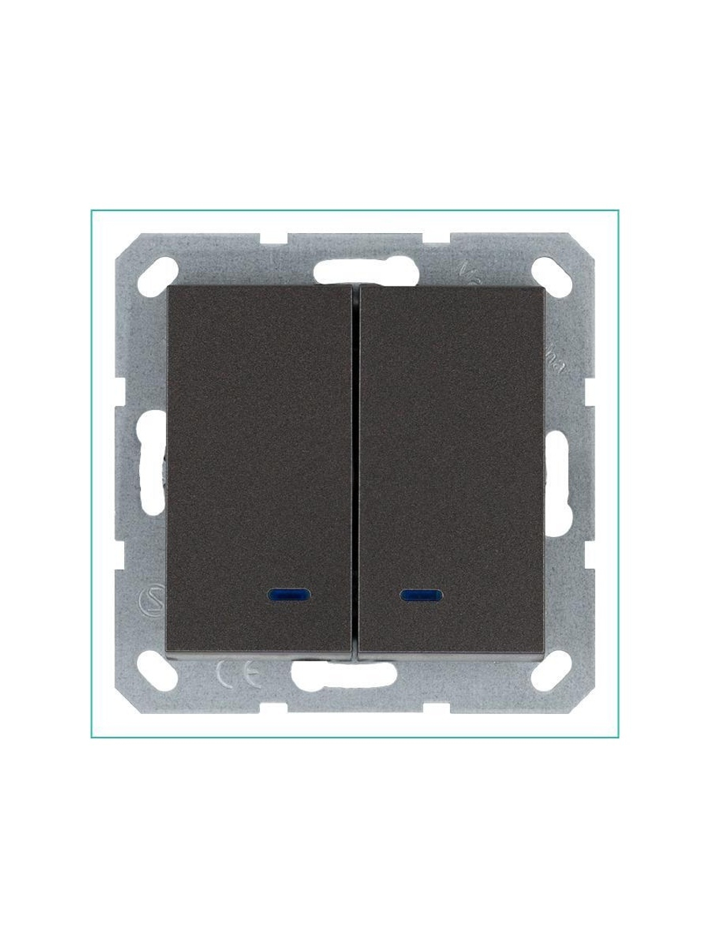 Выключатель 2-кл. 10А IP20 с подсветкой механизм мокко Jasmart G3023NZ