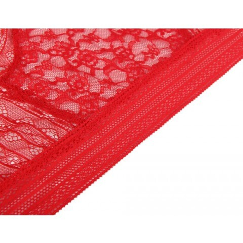 Трусики бразилиана Floral Lace, красные, M-L