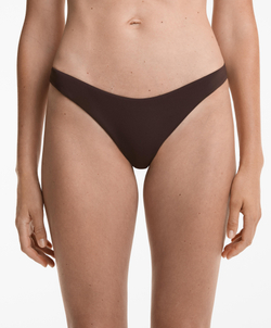 OYSHO Трусики-бикини U-образного выреза из пике средней степени покрытия, шоколадный