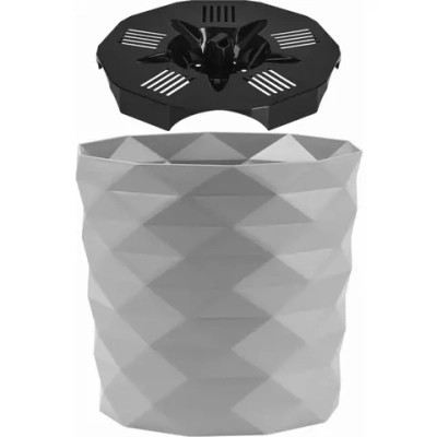 Кашпо для цветов пластиковое 3л d-17,7см «Диамант» Серый жемчуг