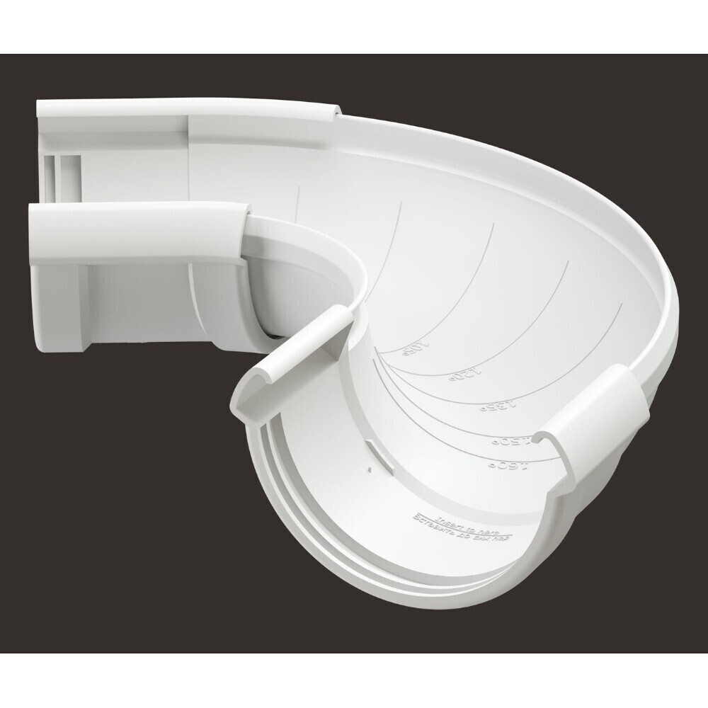Угол желоба Docke Lux Ral 9003 D141/100 мм 60-160 градусов регулируемый пломбир