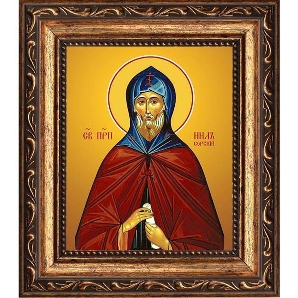 Нил Сорский преподобный. Икона на холсте.