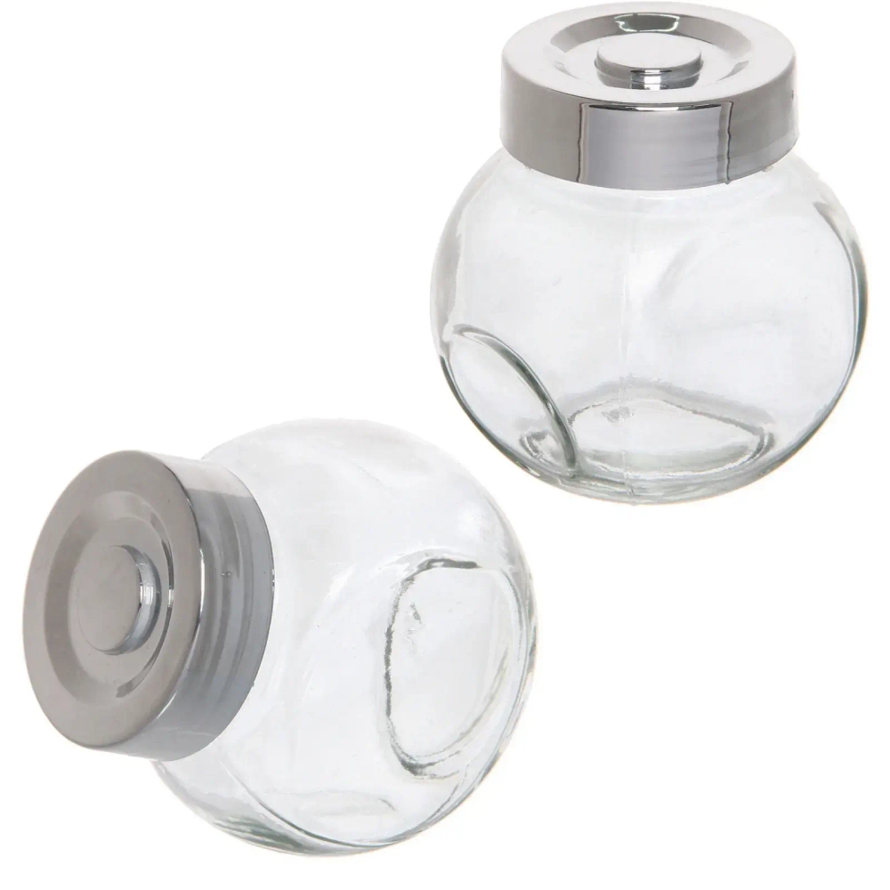 Банка для продуктов стеклянная 50 мл с крышкой, плоская