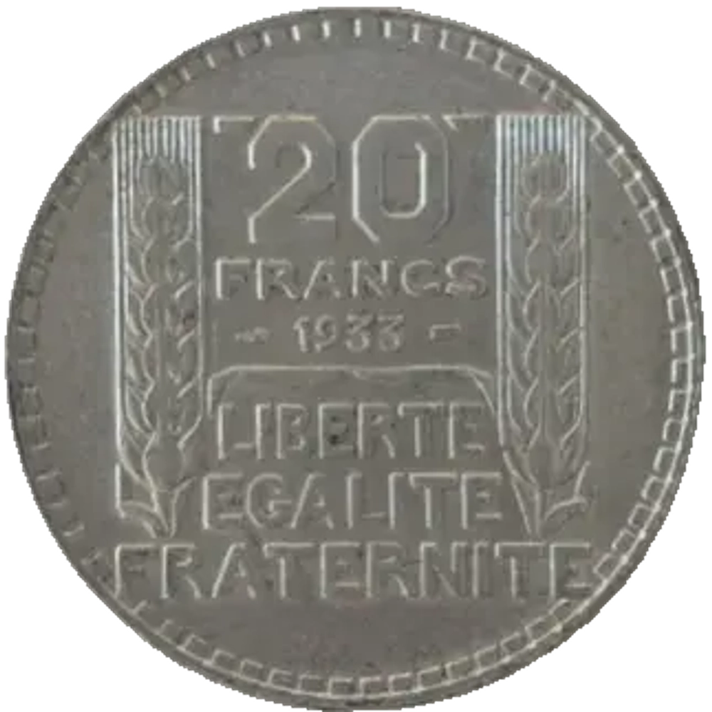 France, 20 Francs 1933 – "Turin" Series, AU