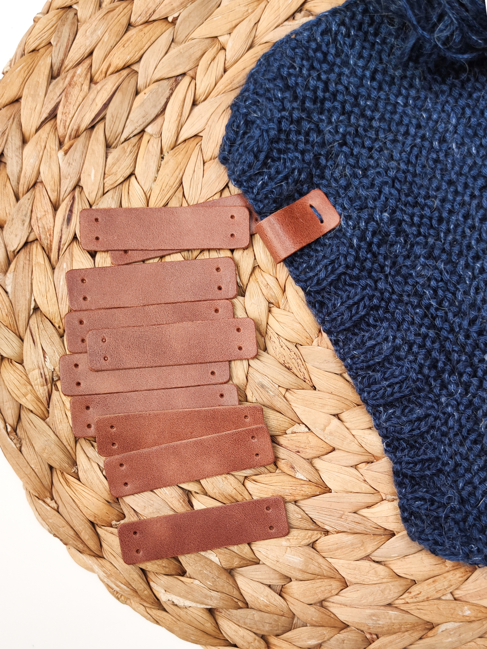 Бирки кожаные чистые пришивные 100 шт коричневый