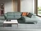Угловой диван- реклайнер с правым шезлонгом 6252 из бирюзовой кожи