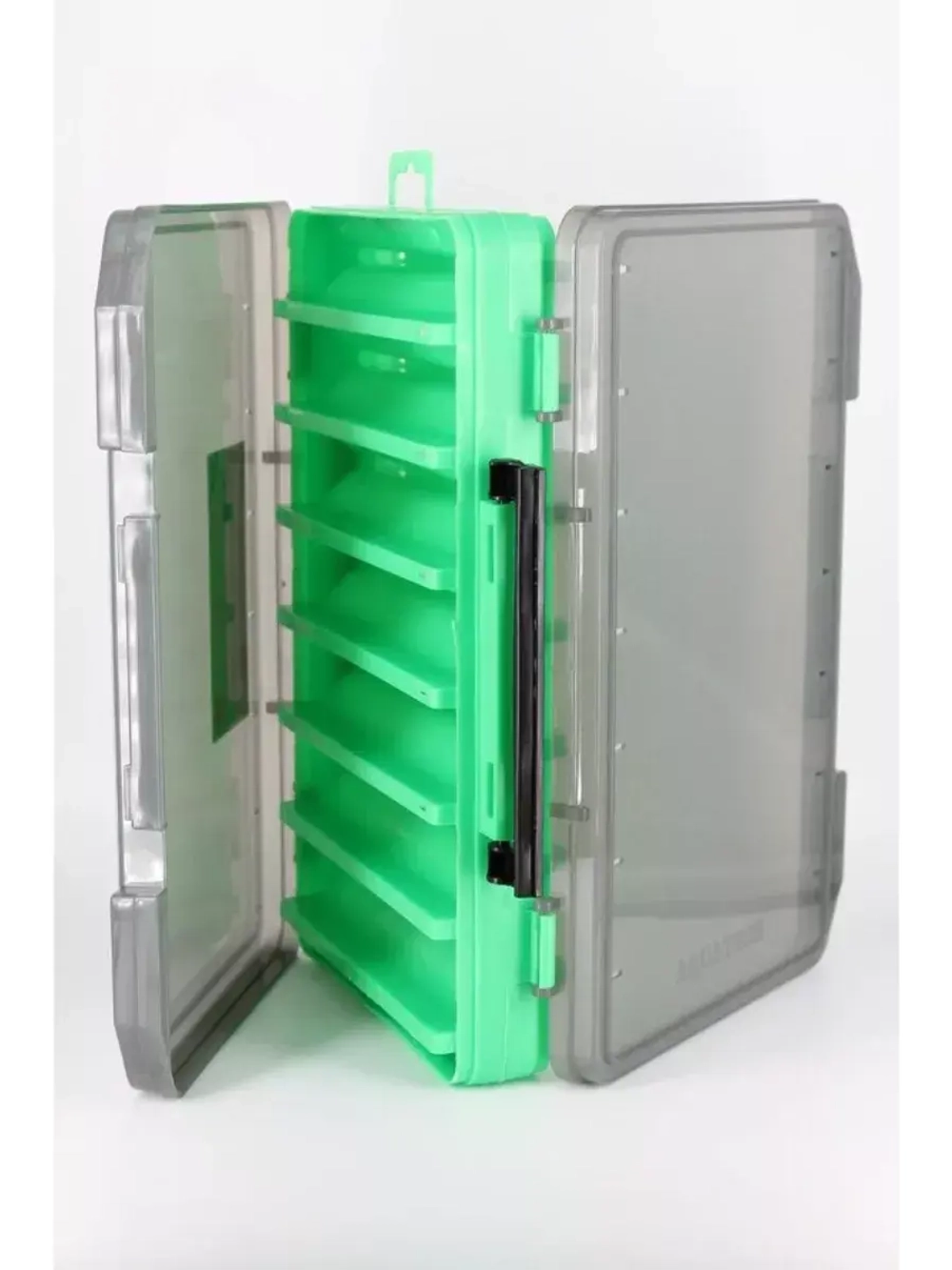Коробка для воблеров двухсторонняя GFish 17300, зеленая / органайзер рыболовный для балансиров, снастей, блесен, приманки, попперов