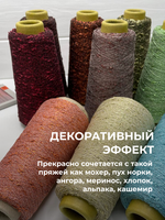 Пряжа для вязания люрекс шишибрики New Mill 73% полиамид 27% люрекс  (100 гр на конусе)