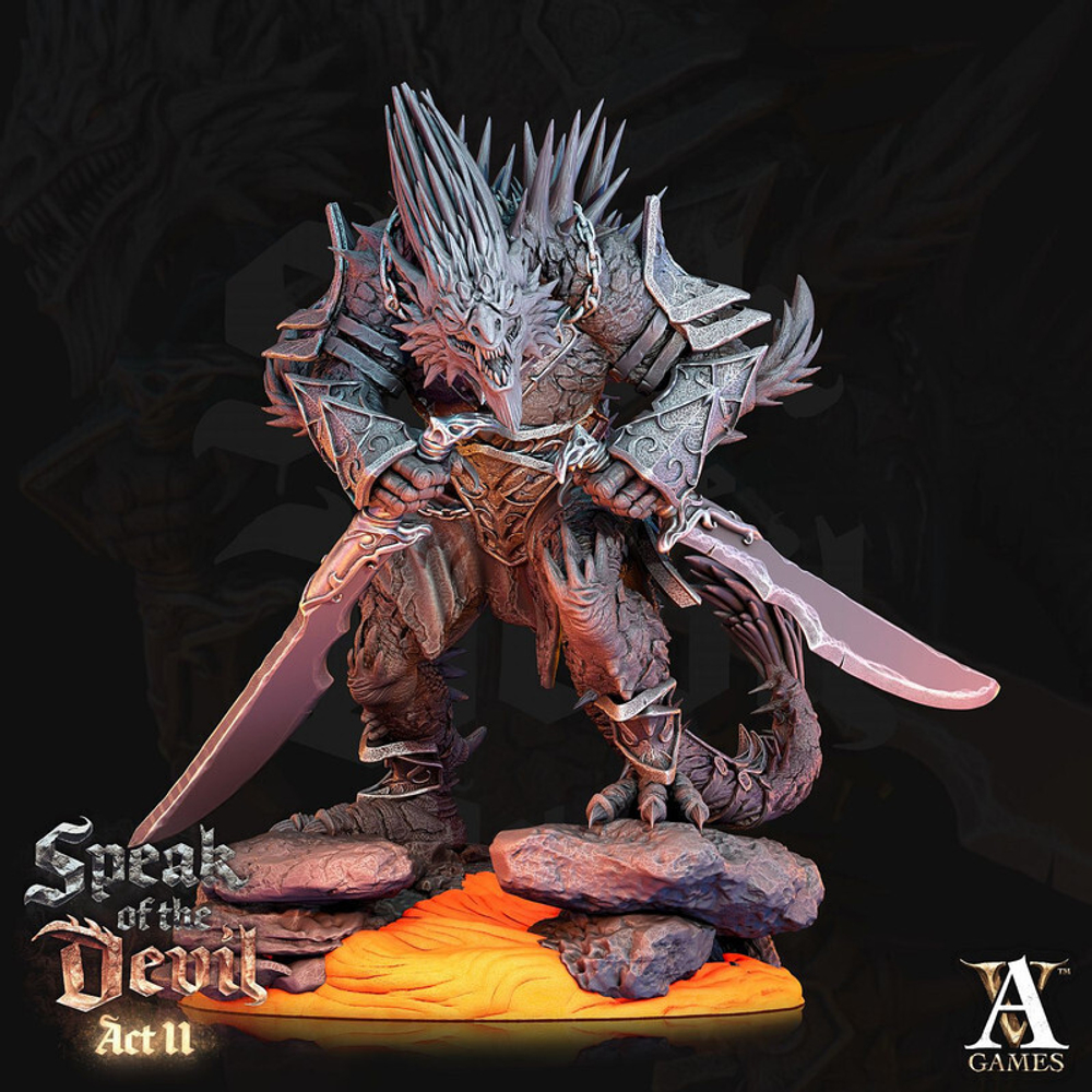 Grand Alliance Chaos  Chaos Daemons Демон хаоса с парными клинками  миниатюра для dnd, днд, pathfinder, фентези, Настольная игра, НРИ, Варгейм, РПГ