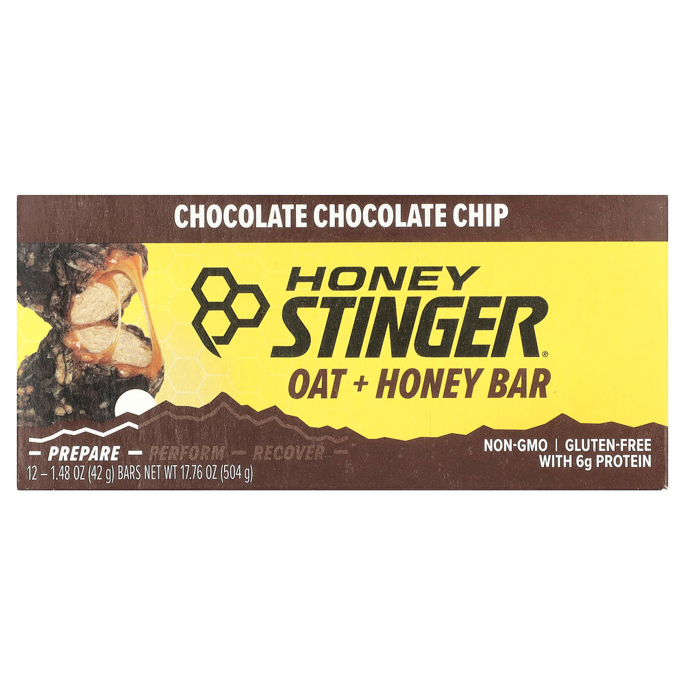 Honey Stinger, Овес + мед, шоколадная крошка, 12 батончиков, 42 г (1,48 унции)
