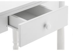 Стол Брентон с ящиком 60(120)х79х75 белый глянец