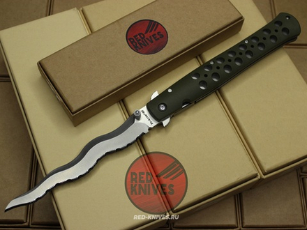Нож Cold Steel Ti Lite 6 Kris LTW - зеленая рук., клинок серрерйтор