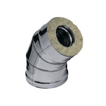 Сэндвич-колено 135° (430/0,5мм) Ф100*200 нерж (Ferrum)