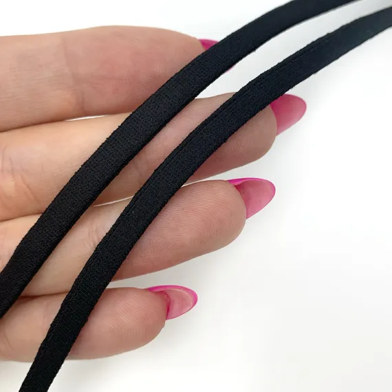 Резинка бретелечная черная 5 мм, 609/5