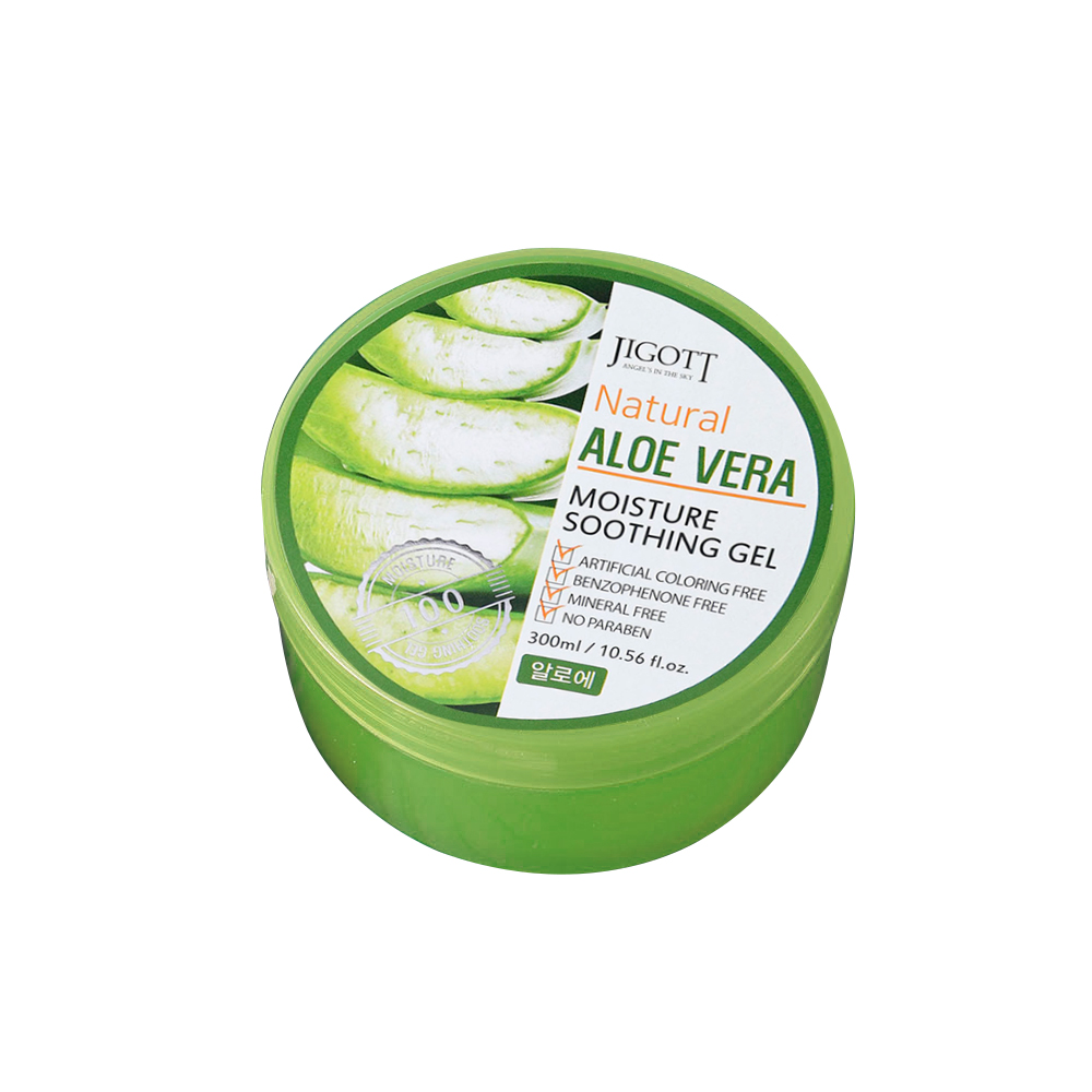 Универсальный гель для кожи Алоэ JIGOTT Natural ALOE VERA Moisture Soothing Gel, 300 мл.