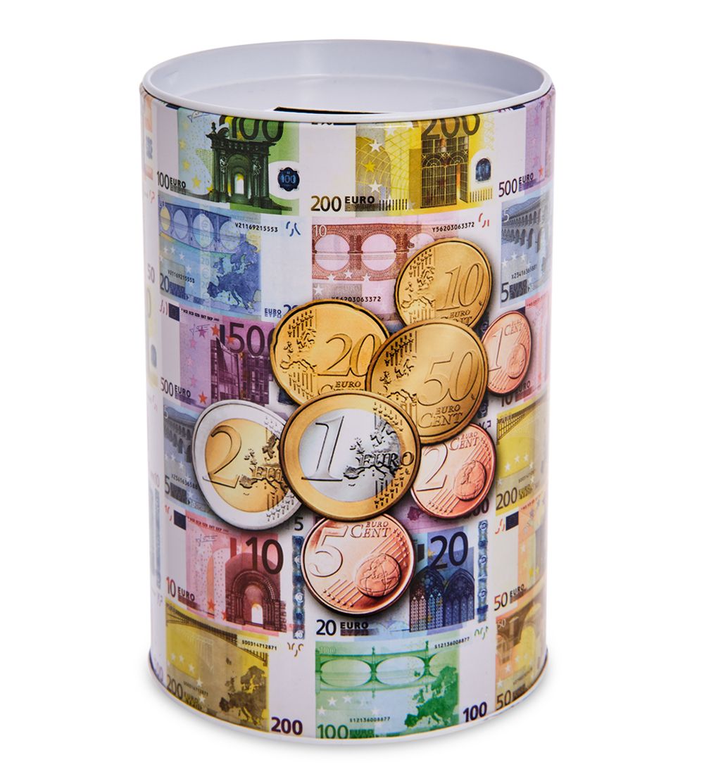 BX-224 Металлическая копилка «Евро» 15см