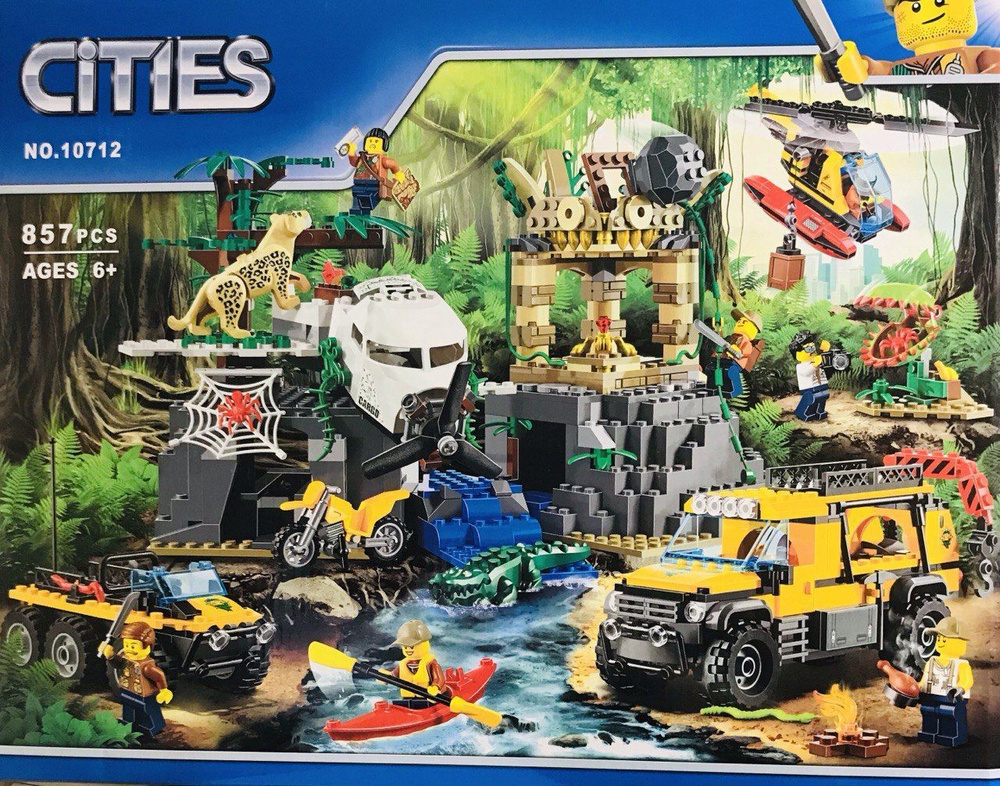 Конструктор Джунгли "База исследователей джунглей" 857 дет.