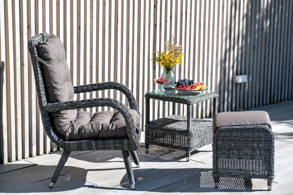 "Толедо" лаунж-зона из искусственного ротанга, цвет графит