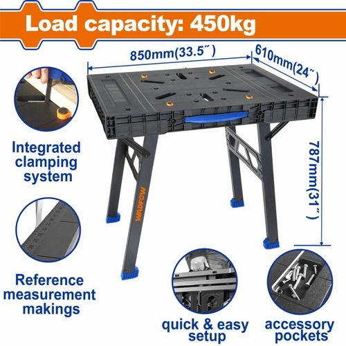 Верстак складной 850х610х787 мм WADFOW WWE1535