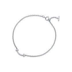 Браслет из белого золота с бриллиантами, Tiffany 💠 T smile. В наличии