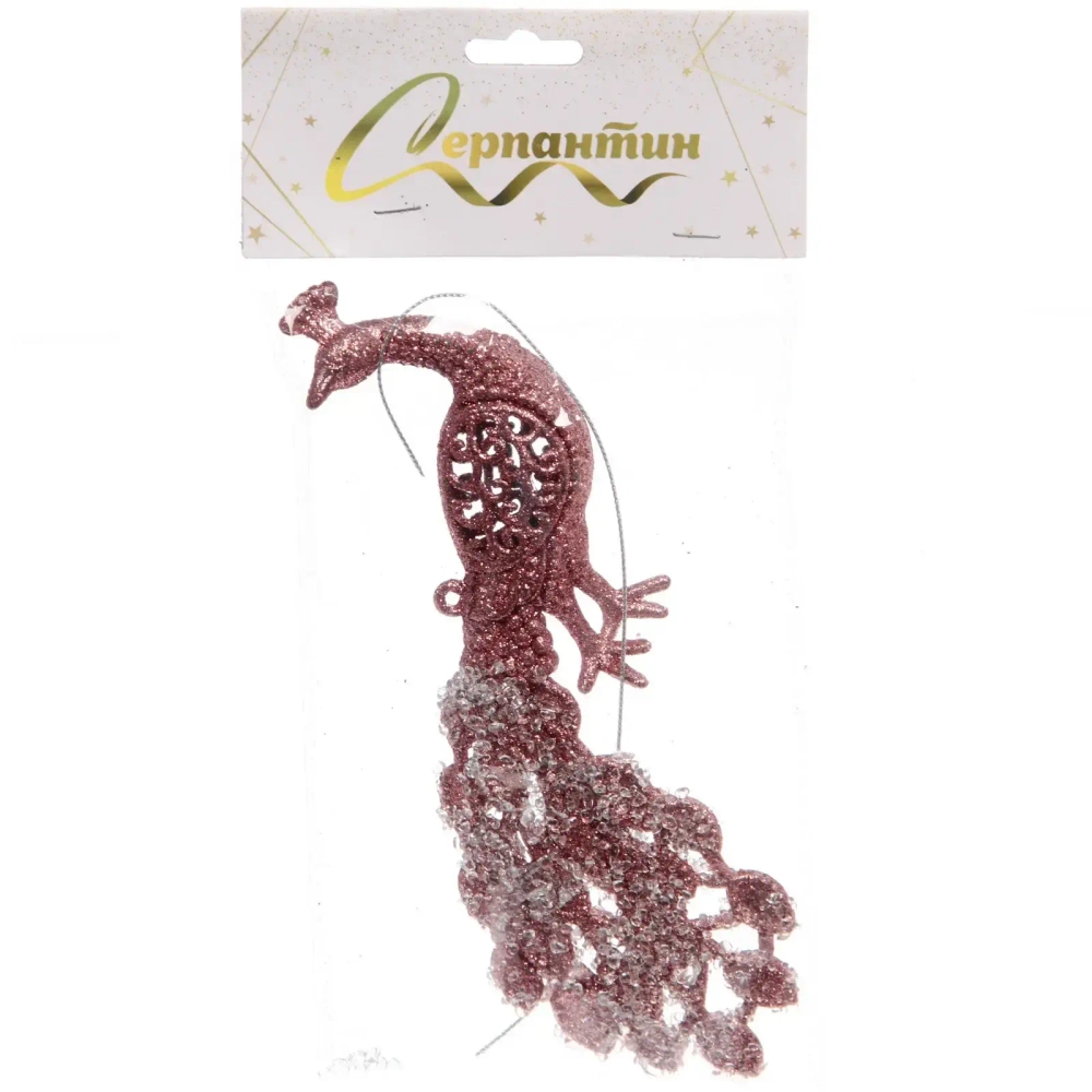 Подвеска «Сказочный павлин» 19*7 см, Янтарь