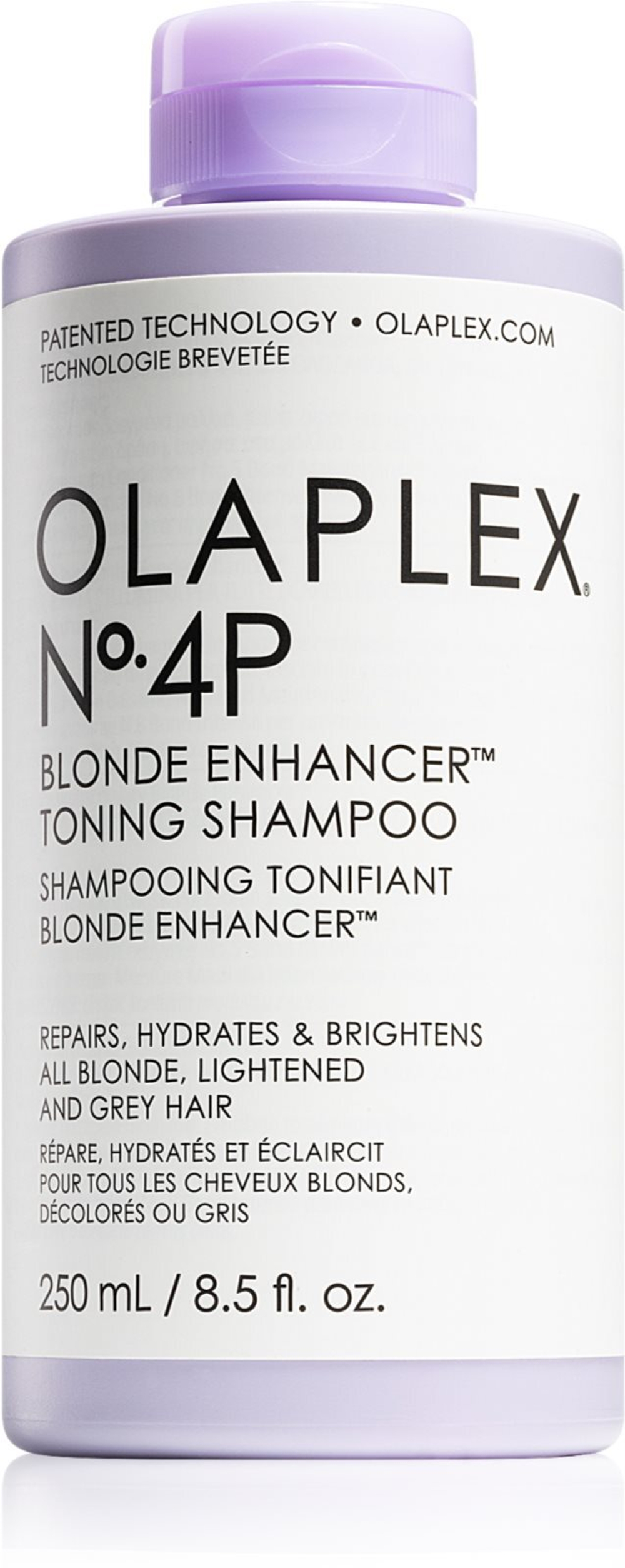 Olaplex N4P Blond Enhancer Toning Shampoo - фиолетовый тонирующий шампунь, нейтрализующий желтоватые оттенки /   250  ml  / GTIN 850018802239