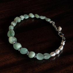 Браслет-обруч. Пектолит и Жемчуг