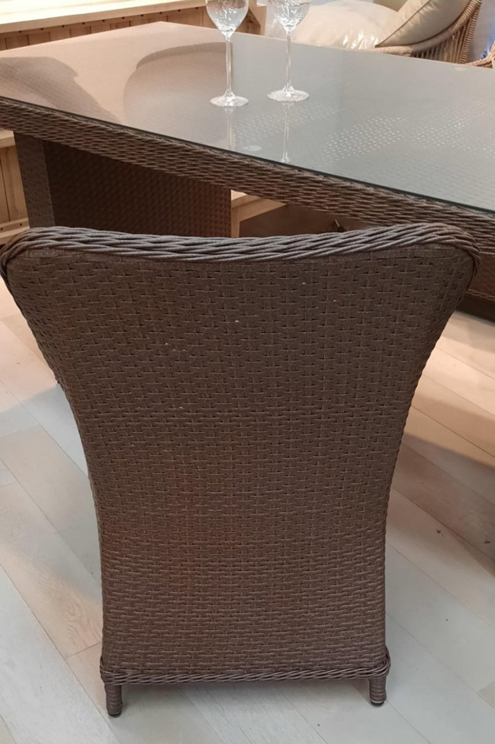 Кресло плетеное с подушками Tagliamento Barcelona, светло-коричневый, бежевый