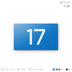 Табличка с номером 17 на дверь квартиры, для офиса, кабинета, аудитории, склада, голубая 120х70 мм, Айдентика Технолоджи
