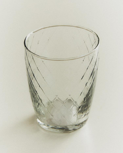 ZARA HOME СТАКАН ДЛЯ ЗУБНЫХ ЩЕТОК С УЗОРОМ «РОМБЫ», ПРОЗРАЧНЫЙ