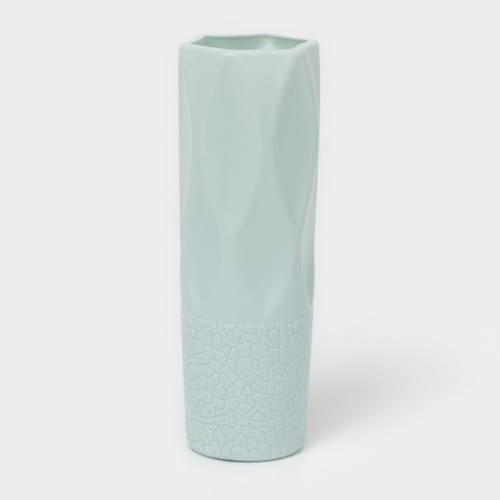 Ваза для цветов, пластик, 7×7×20.8 см, зелёная