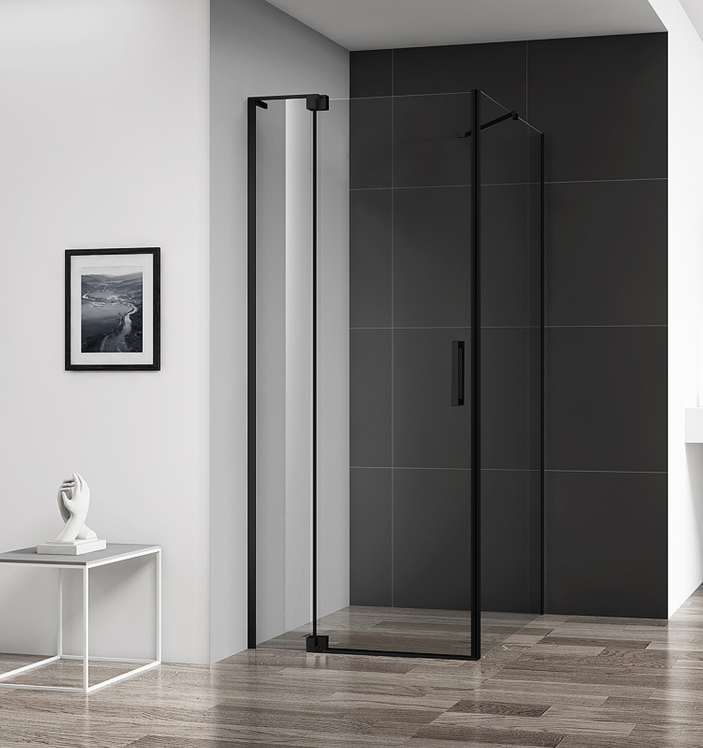 Душевой уголок Cezares Slider 90x100 SLIDER-AH-1-100-80/90-C-NERO профиль Черный матовый стекло прозрачное