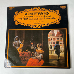 Винтажная виниловая пластинка LP Mendelssohn Мендельсон, Boston Symphony Orchestra, Charles Munch, Symphony No. 4 In A Italian, Symphony No. 5 In D Minor Reformation (Англия 1960)