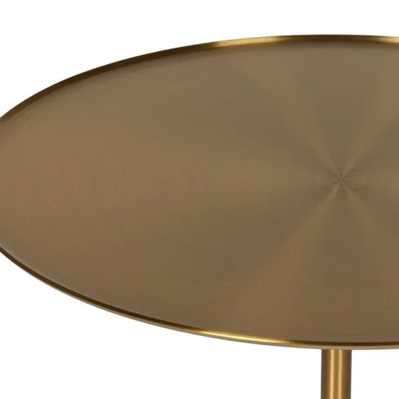 Кофейный столик Brasil 3, Ø45х61 см, белый мрамор, золотистая сталь