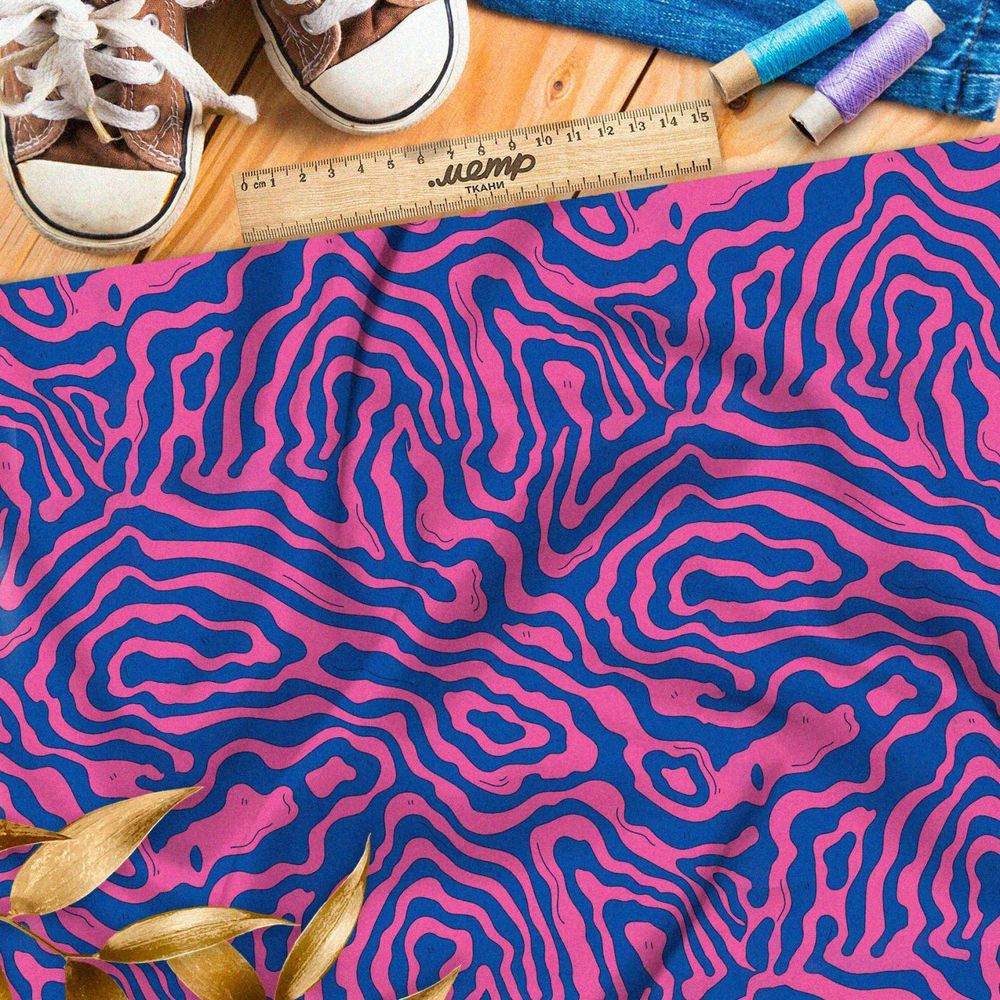 Ткань премиум Оксфорд 600D красочный лабиринт