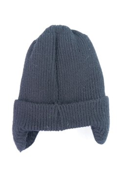 Шапка черная с медведем на 1-2 года