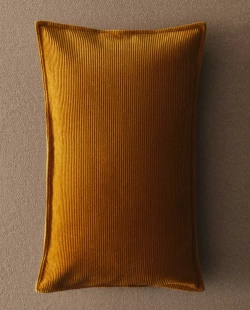 ZARA HOME НАВОЛОЧКА ДЛЯ ДЕКОРАТИВНОЙ ПОДУШКИ ИЗ ВЕЛЬВЕТА, ЖЕЛТОВАТО-КОРИЧНЕВЫЙ