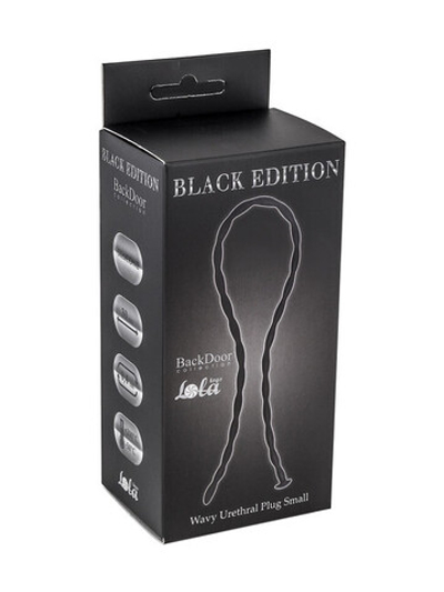 Силиконовый уретральный массажер Wavy Urethral Plug Small (29,5 см , черный) (Цвет: черный)